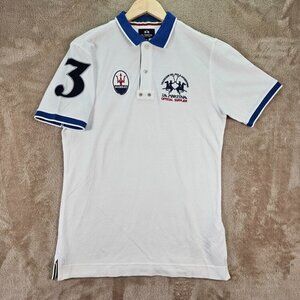 Vintage La Martina Maserati Polo Shirt Official Merchandise White 2004 Mens Sz M
